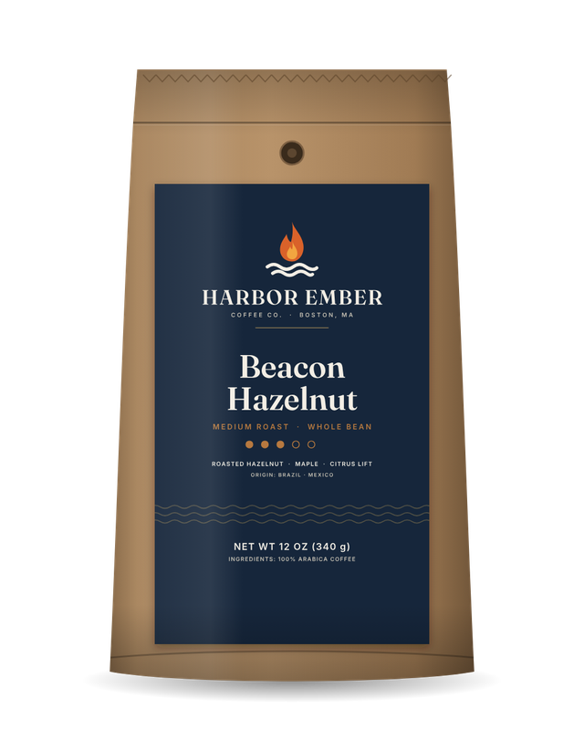 Harbor Ember Beacon Hazelnut 12 oz coffee bag