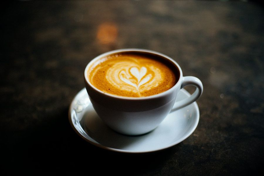 Latte art in a white cup